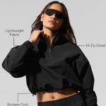 Alo Yoga Cropped Half-Zip Pullover & Flowy Training Short Set