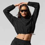 Alo Yoga Cropped Half-Zip Pullover & Flowy Training Short Set