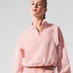 Alo Yoga Cropped Half-Zip Pullover & Flowy Training Short Set