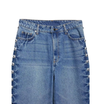 Pearl-Embellished Vintage Straight-Leg Jeans