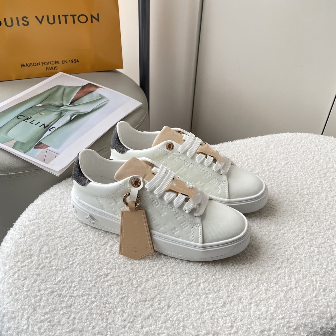 Louis Vuitton White Leather Sneakers