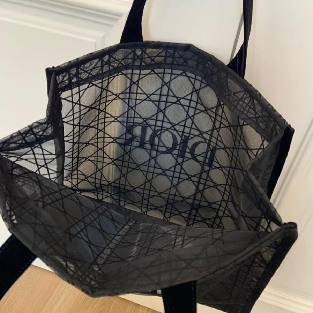 Dior Black Mesh Tote Bag
