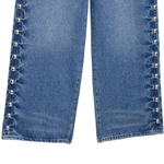 Pearl-Embellished Vintage Straight-Leg Jeans