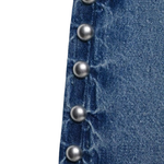 Pearl-Embellished Vintage Straight-Leg Jeans