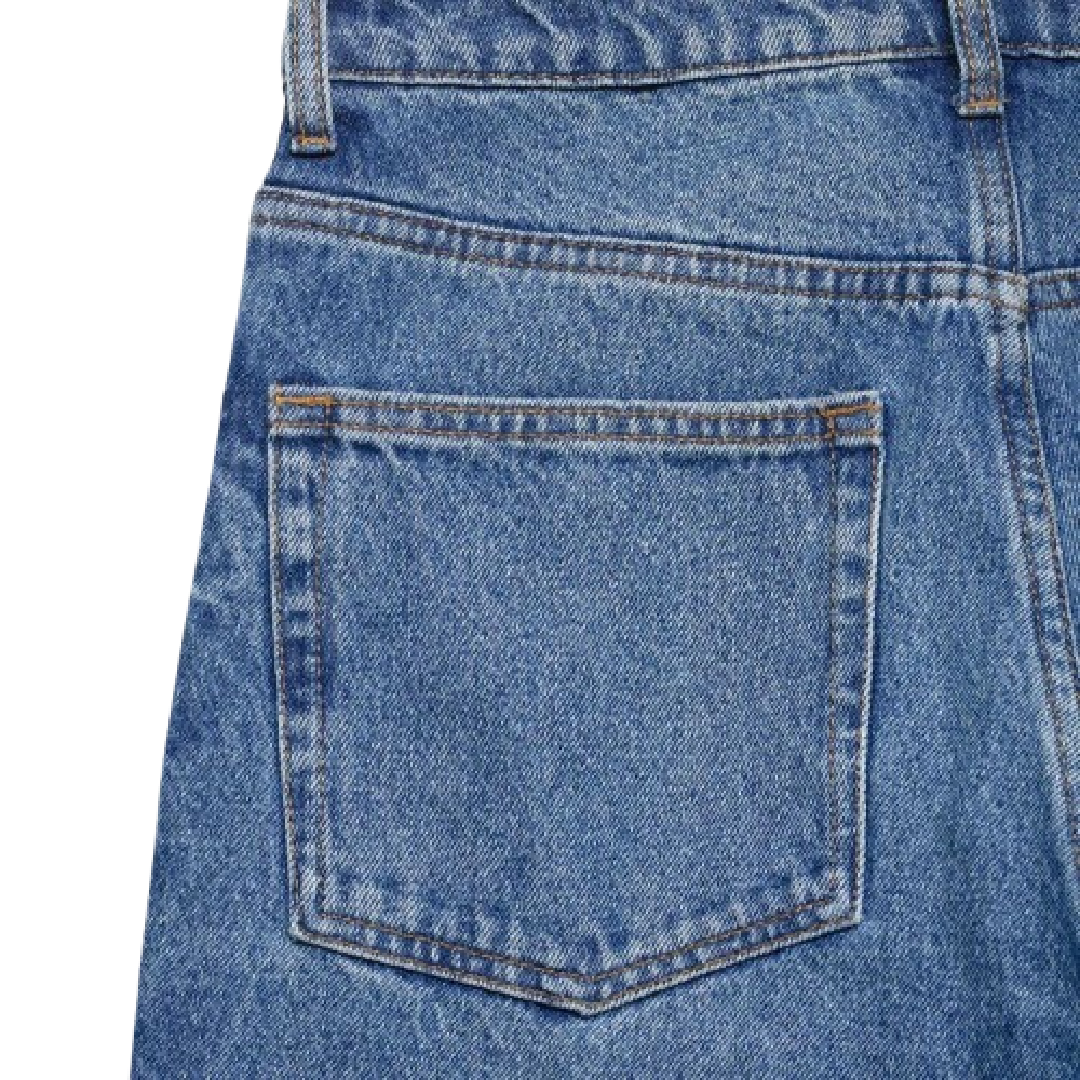 Pearl-Embellished Vintage Straight-Leg Jeans