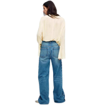 Pearl-Embellished Vintage Straight-Leg Jeans