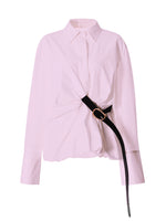 Twisted Front Long Sleeve Shirt with Belt