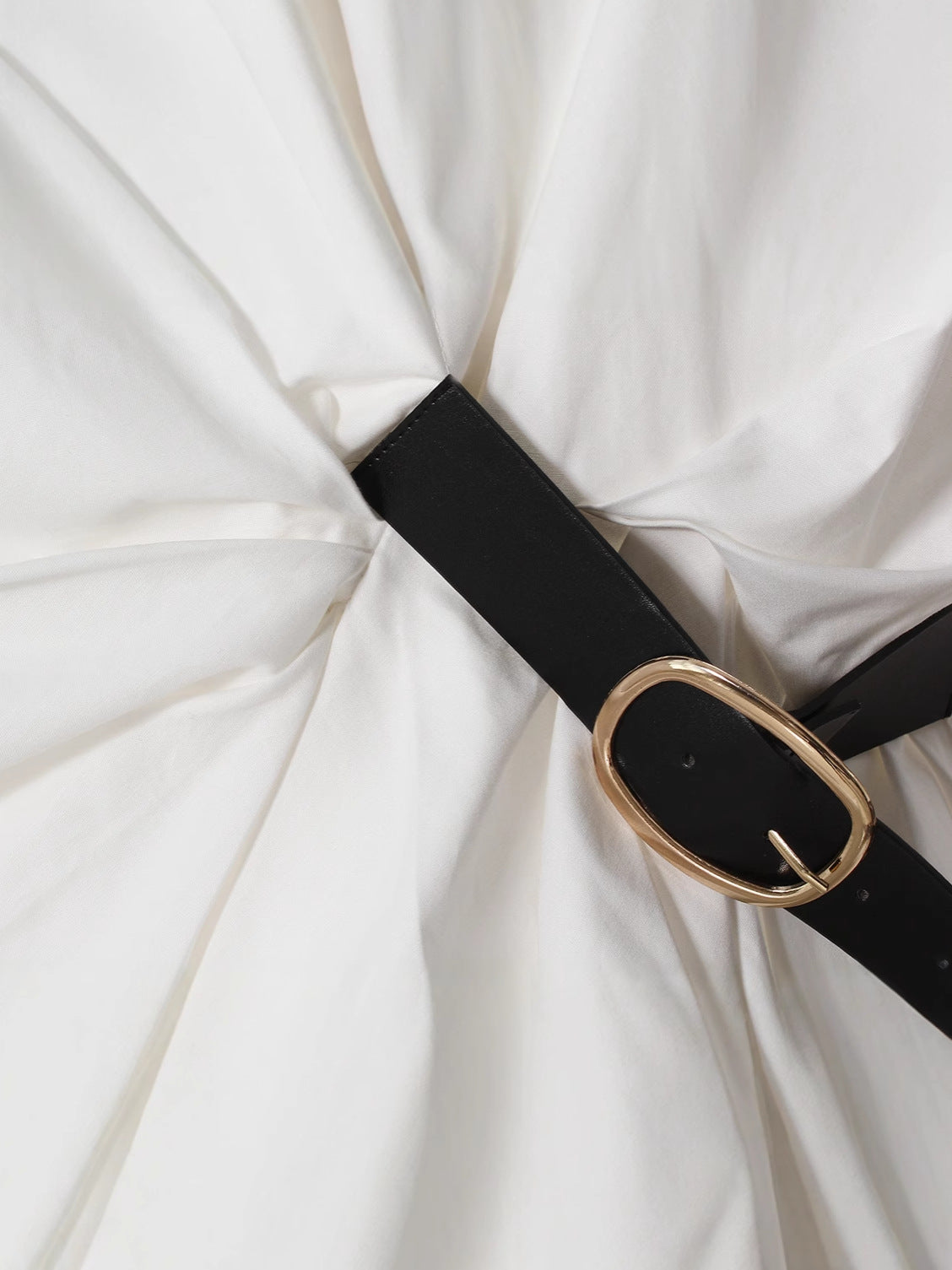 Twisted Front Long Sleeve Shirt with Belt