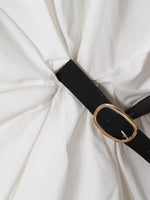 Twisted Front Long Sleeve Shirt with Belt