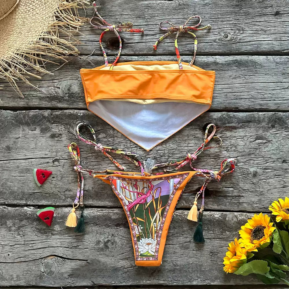 split swimsuit Bohemian