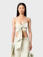 Tie-Front Crop Top and Wide-Leg Pant Set