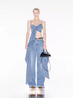 Tie-Front Crop Top and Wide-Leg Pant Set