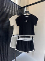 Calvin Klein Ribbed Crop Top and Short Set