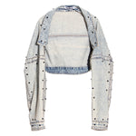 Studded Light Wash Denim Bolero Jacket