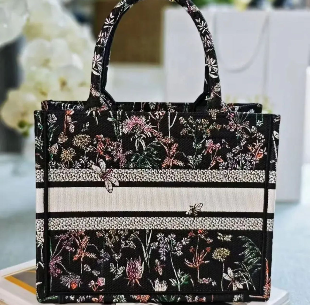 Black Dragonfly small size comes with silk scarf gift