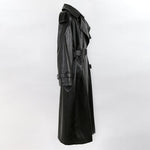 Black Oversize leather trench coat