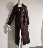 Burgundy leather coat