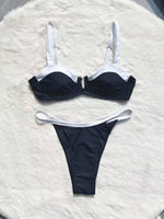 Color Block Underwire Bikini Set