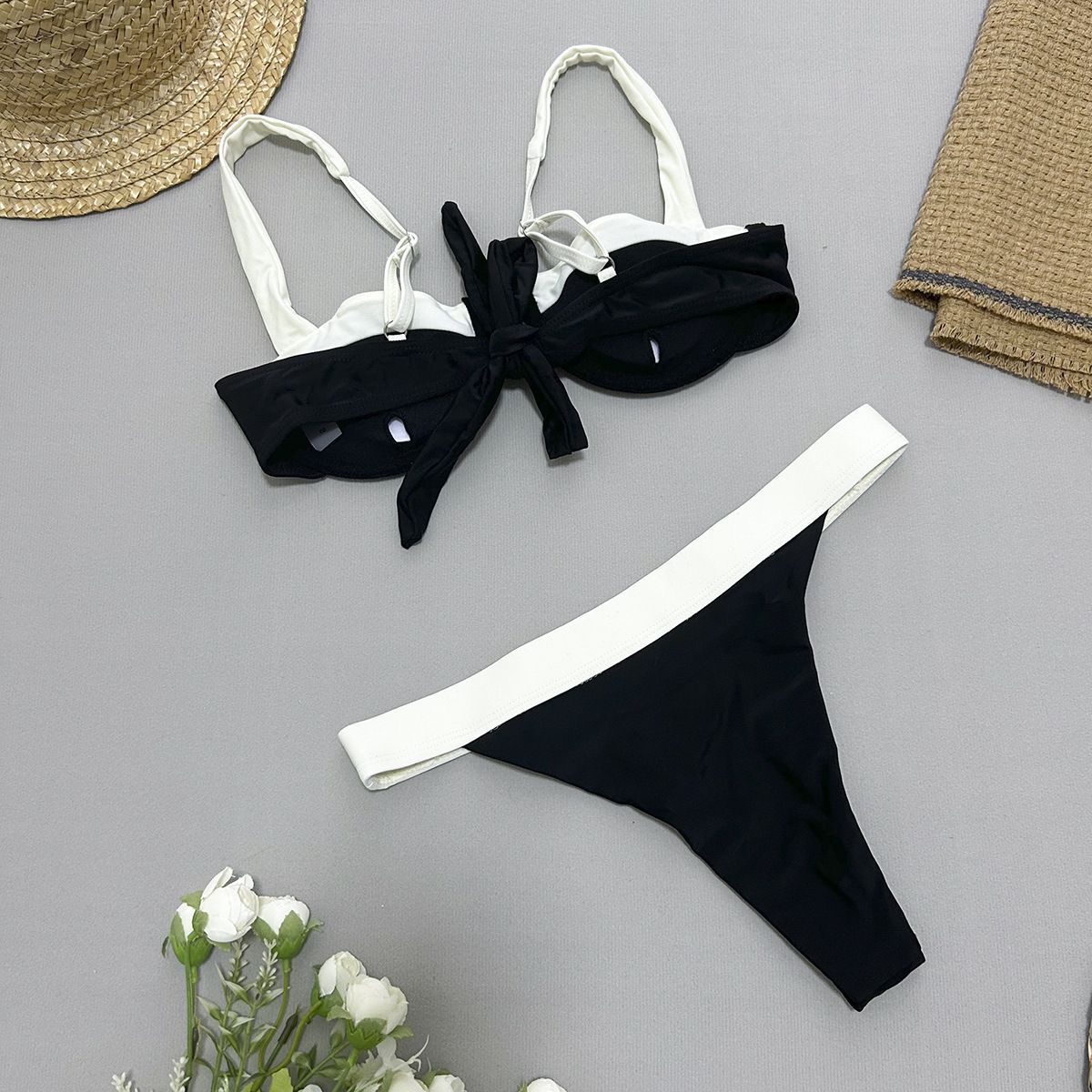 Color Block Underwire Bikini Set
