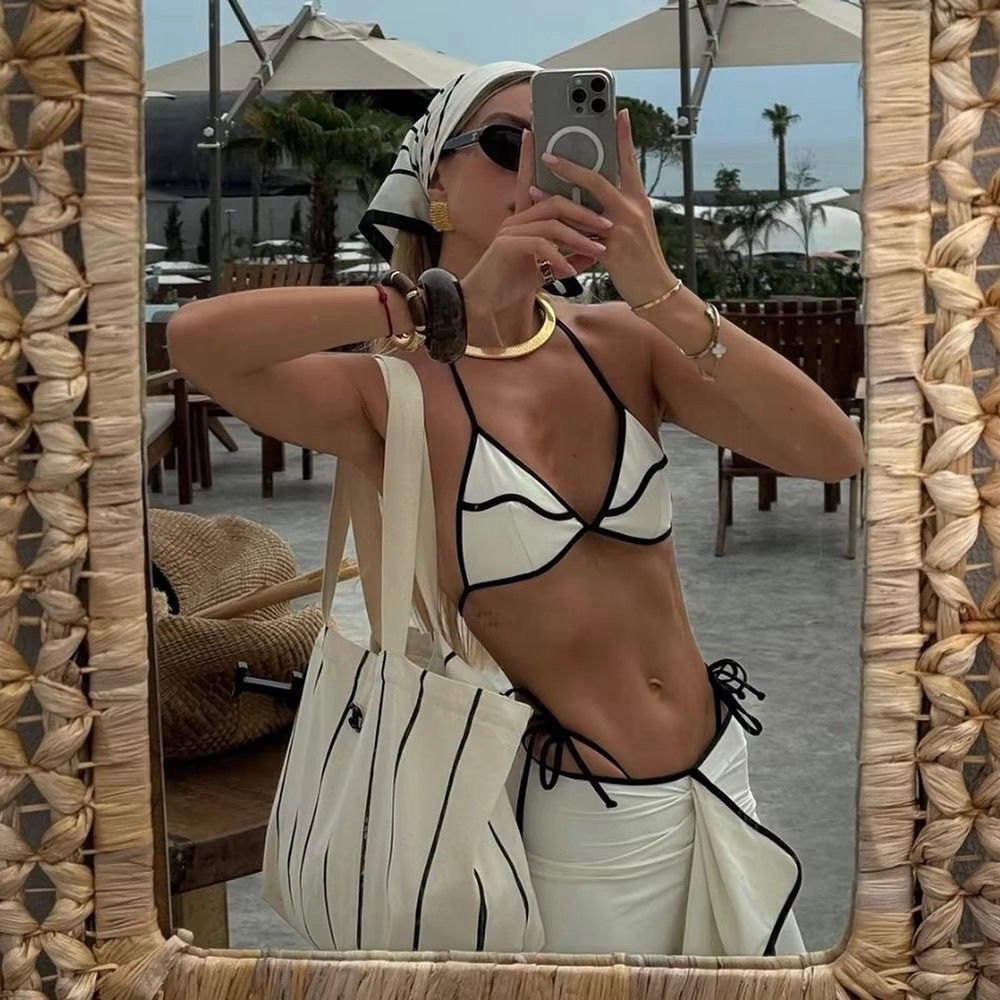 White Bikini Set with Sarong