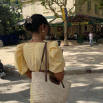 Puff Sleeve Cutout Midi Dress