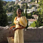 Puff Sleeve Cutout Midi Dress