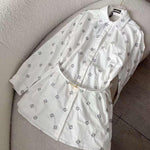 Fendi FF Embroidered Open Back Shirt Dress