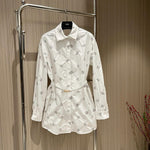 Fendi FF Embroidered Open Back Shirt Dress