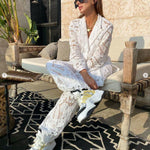 Lace Blazer and Pants Set