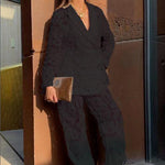 Lace Blazer and Pants Set