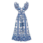 Printed Swimsuit and Maxi Skirt Set