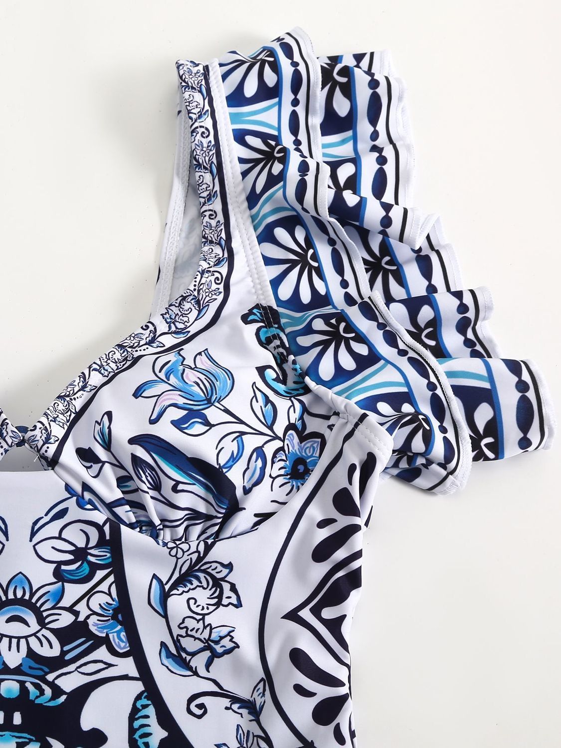 Printed Swimsuit and Maxi Skirt Set