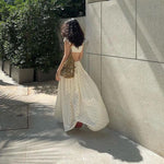 Eyelet Crop Top and High-Slit Skirt Set