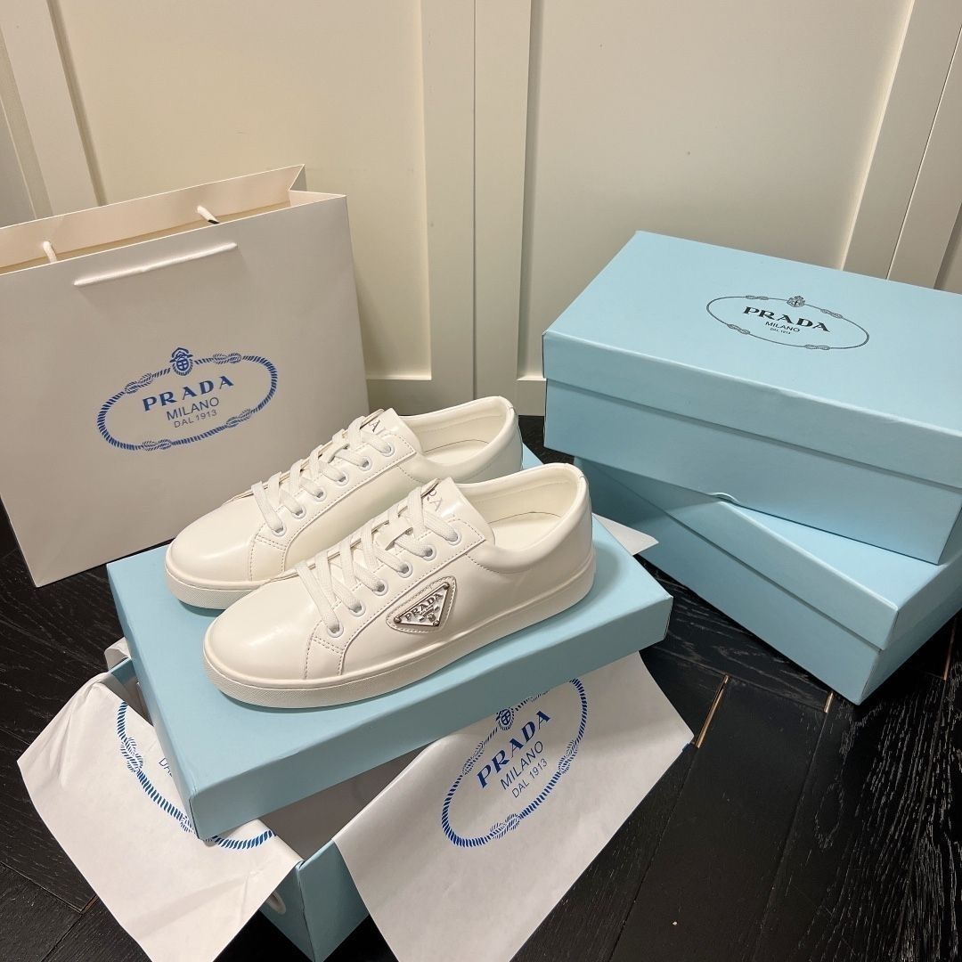 Prada Brushed Leather Sneakers