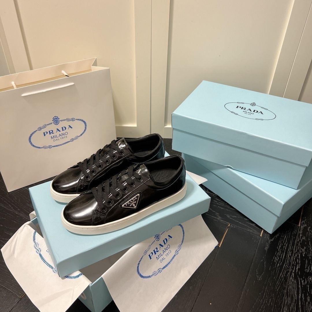 Prada Brushed Leather Sneakers