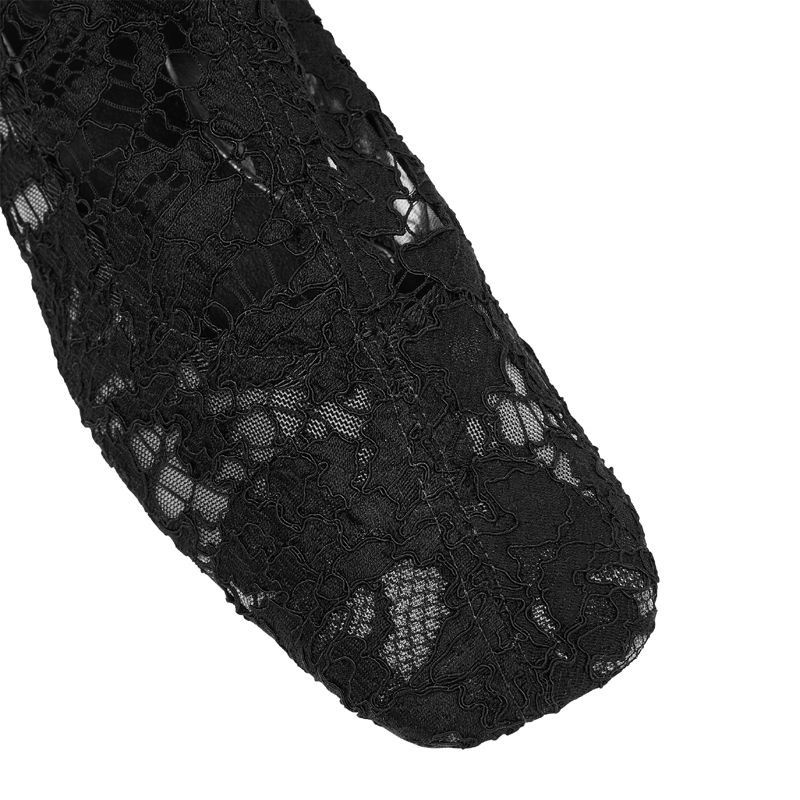 Black Lace Over-the-Knee Boots