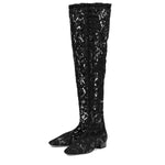 Black Lace Over-the-Knee Boots