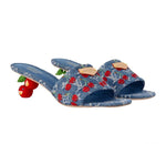 slip-on heels adorned with cherry embroider