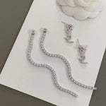 YSL Sparkling Crystal Drop Earrings