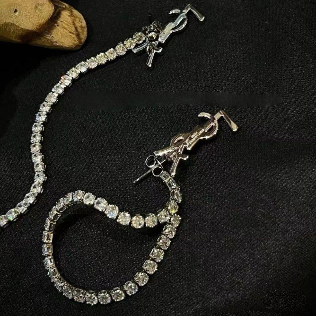 YSL Sparkling Crystal Drop Earrings