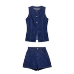 Chic Sleeveless Denim Co-Ord Set