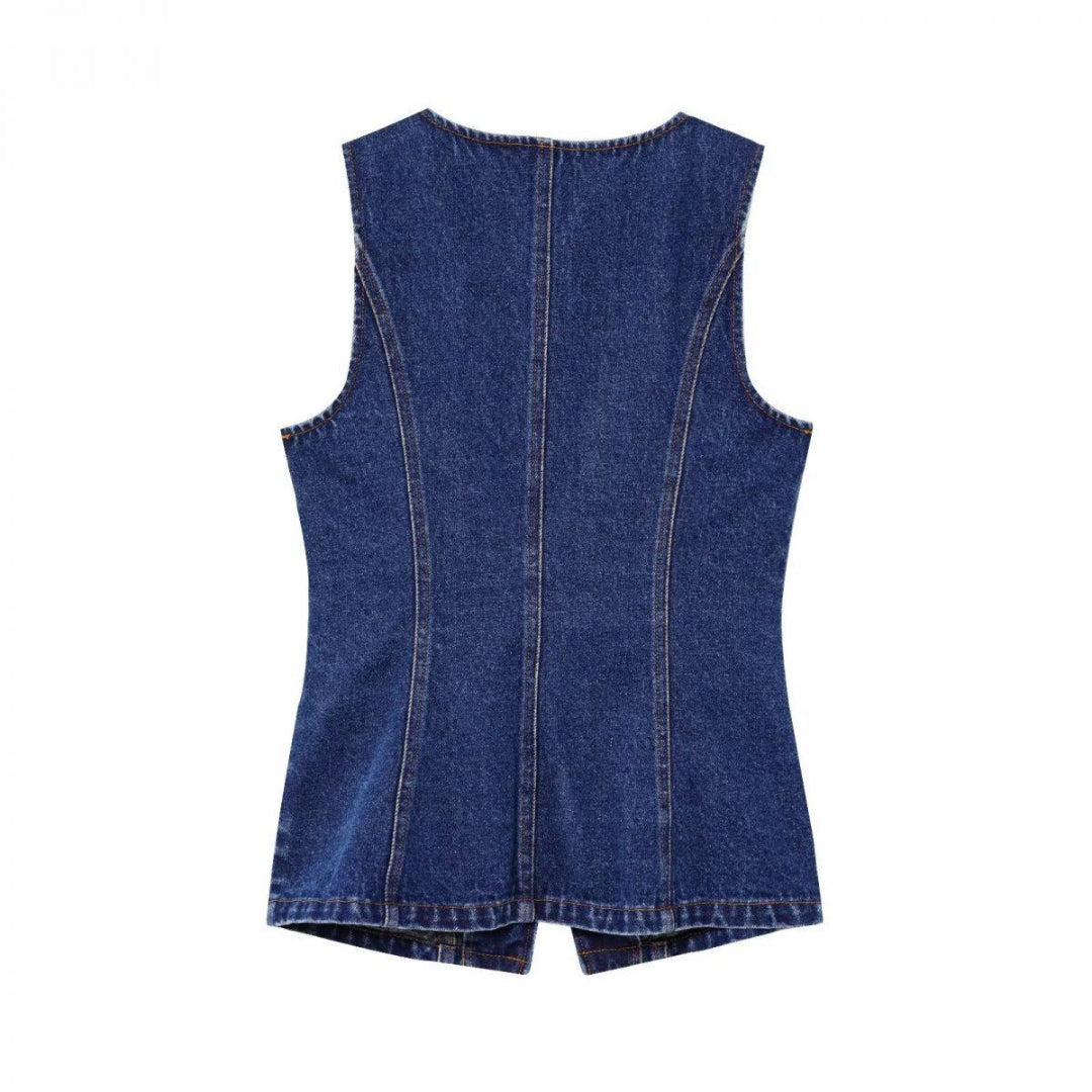 Chic Sleeveless Denim Co-Ord Set