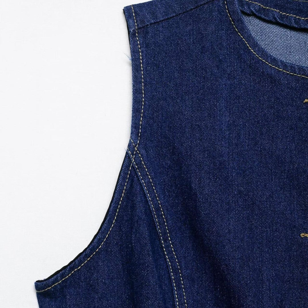 Chic Sleeveless Denim Co-Ord Set