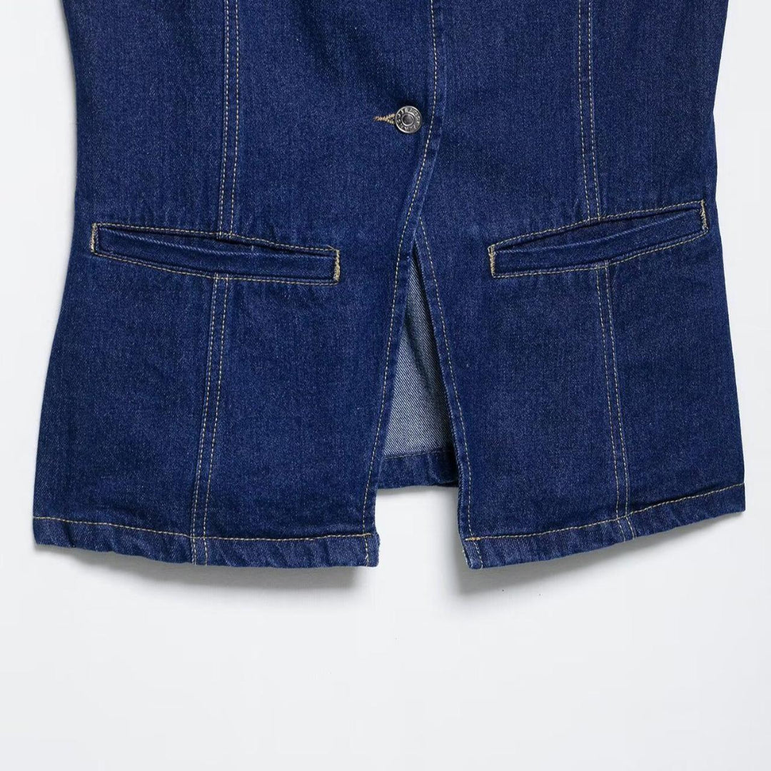 Chic Sleeveless Denim Co-Ord Set