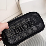 Dior Black Raglan Mesh Velvet Cosmetic Bag