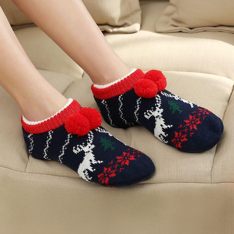 Cozy Winter Knit Socks with Bow
