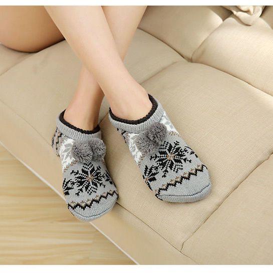 Cozy Winter Knit Socks with Bow