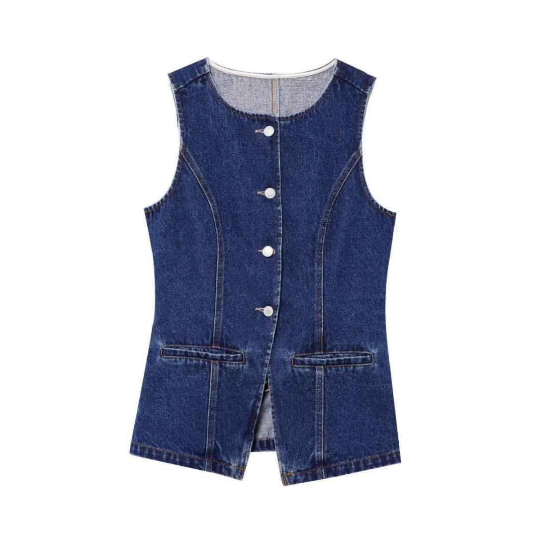 Chic Sleeveless Denim Co-Ord Set