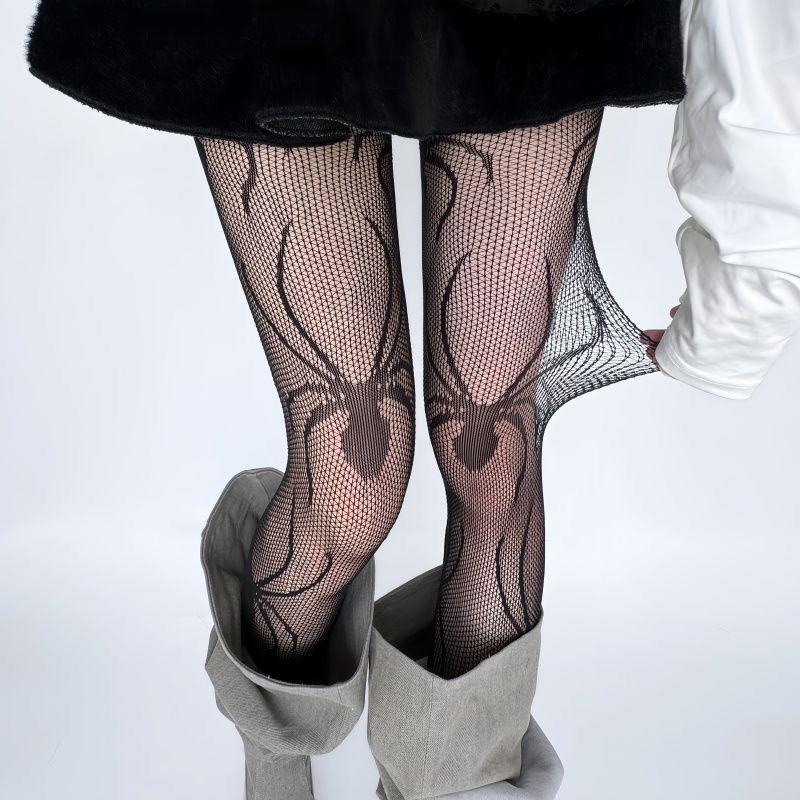Goth Spiderweb Fishnet Tights