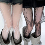 Goth Spiderweb Fishnet Tights
